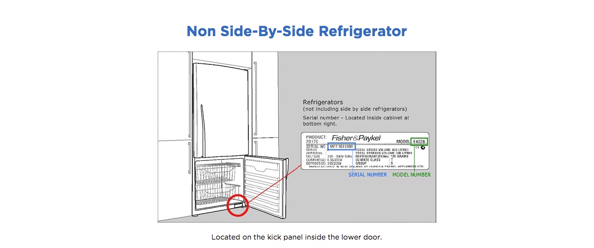 How to find your refrigerator model and serial number.